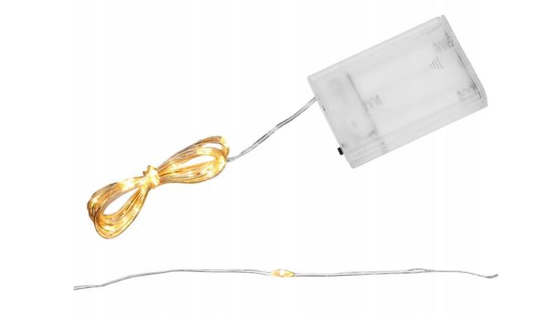 ISO 7269 Světelný řetěz na baterie 20 LED teplá bílá 2m 