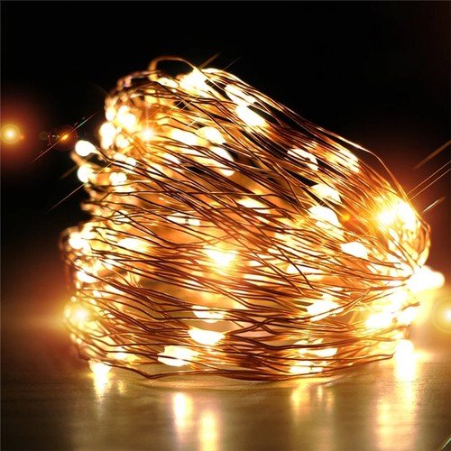 ISO 7266 Světelný řetěz na baterie 100 LED teplá bílá 10m 