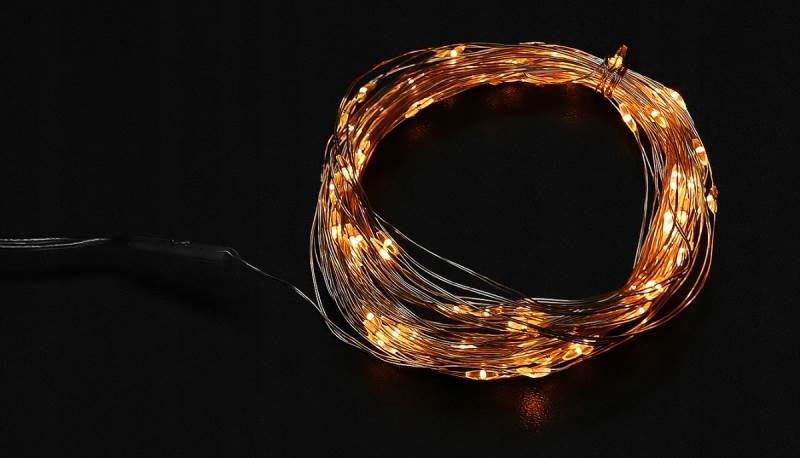 ISO 7266 Světelný řetěz na baterie 100 LED teplá bílá 10m 