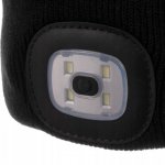 Trizand 22663 Čiapka s čelovkou USB, čierna