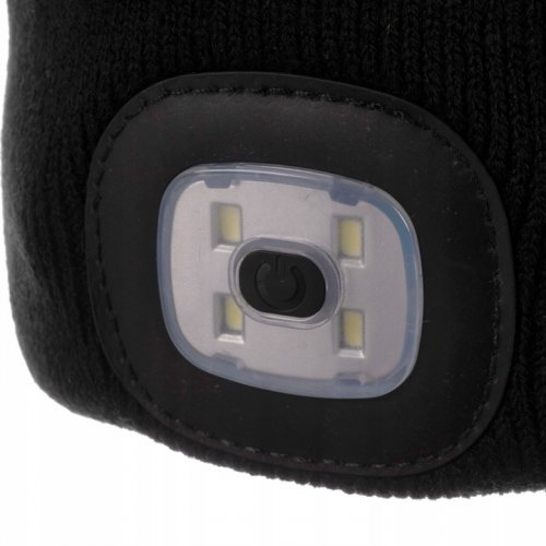 Trizand 22663 Čiapka s čelovkou USB, čierna