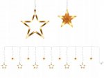 ISO 7114 Světelný závěs hvězdičky 138 LED teplá bílá