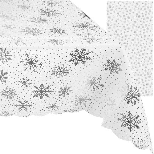 Ruhhy 22792 Vánoční ubrus 260 x 140 cm, bílostříbrná