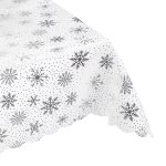 Ruhhy 22790 Vánoční ubrus 180 x 140 cm, bílostříbrná
