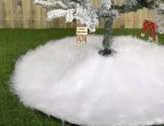Ruhhy 22228 Deka pod vánoční stromeček, chlupatá, 150 cm, bílá