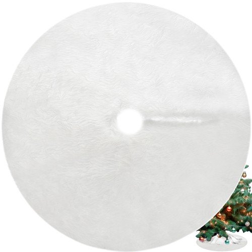 Ruhhy 22228 Deka pod vánoční stromeček, chlupatá, 150 cm, bílá