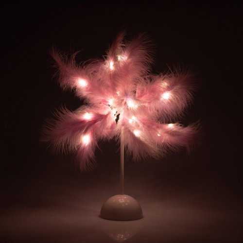 Vergionic 7122 Stolní LED lampička s peřím 40 cm růžová
