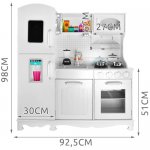 Kruzzel 22112 Dětská dřevěná kuchyňka s příslušenstvím XXL bílá