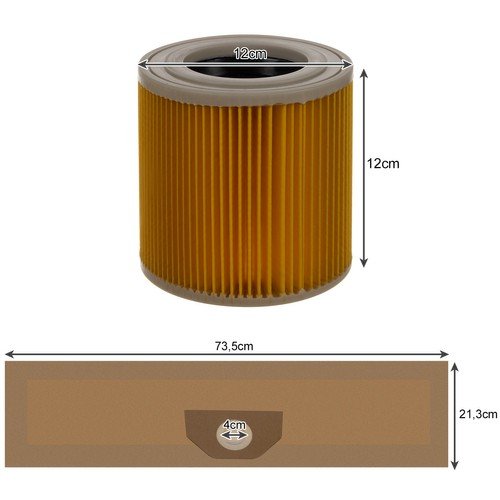 Malatec 22580 Sada HEPA filtr pro průmyslový vysavač +  10 ks sáčků