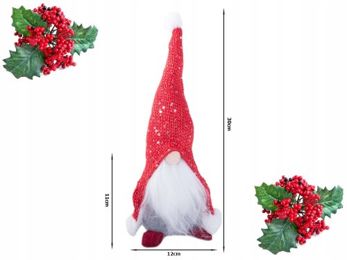 Verk 26023 Vianočné dekorácie Škriatok 30 cm červený