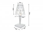 Verk 12304 Křišťálová LED stolní lampa, RGB, dotykový panel, dálkové ovládání