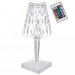 Verk 12304 Křišťálová LED stolní lampa, RGB, dotykový panel, dálkové ovládání