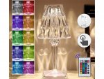 Verk 12304 Křišťálová LED stolní lampa, RGB, dotykový panel, dálkové ovládání