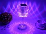 Verk 12305 Křišťálová LED stolní lampa, RGB, dotykový panel, dálkové ovládání