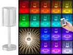 Verk 12305 Křišťálová LED stolní lampa, RGB, dotykový panel, dálkové ovládání