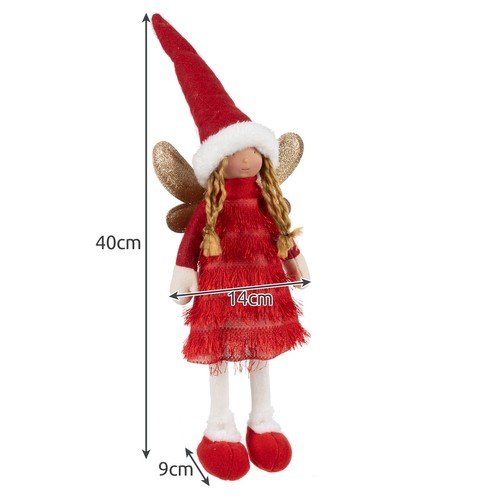 Ruhhy 22346 Vianočné dekorácie anjelik 40 cm červená