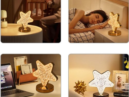 Verk 12311 Krištáľová LED stolná lampa, RGB, hviezda