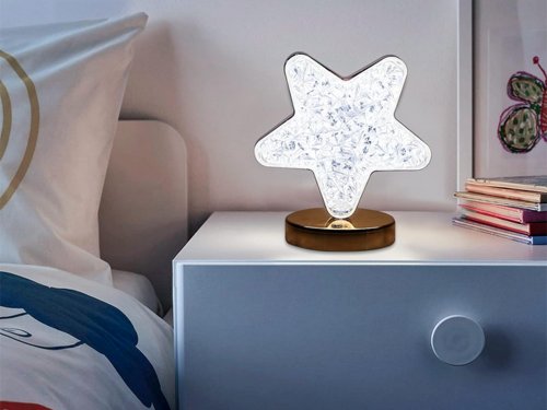 Verk 12311 Krištáľová LED stolná lampa, RGB, hviezda