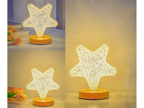 Verk 12311 Krištáľová LED stolná lampa, RGB, hviezda