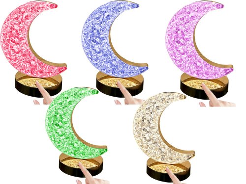 Verk 12312 Křišťálová LED stolní lampa, RGB, měsíc
