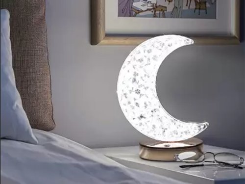 Verk 12312 Křišťálová LED stolní lampa, RGB, měsíc