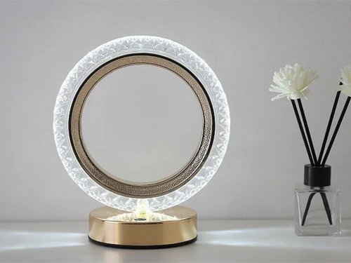 Verk 12313 Křišťálová LED stolní lampa, RGB, prsten
