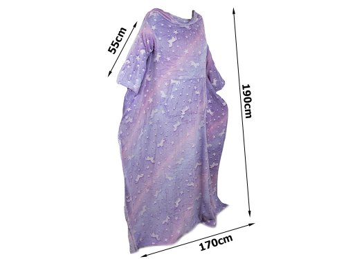 Verk 24307 Fleecová deka s rukávy hvězdy svítící fialová