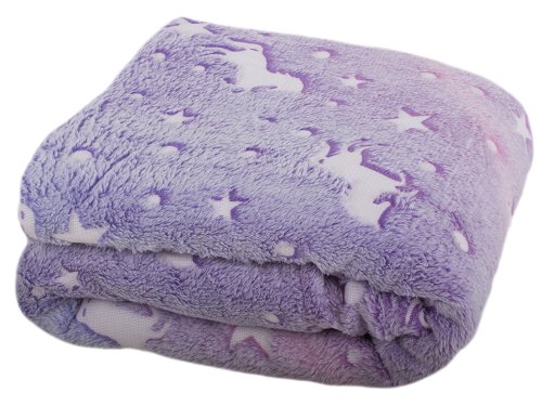 Verk 24307 Fleecová deka s rukávy hvězdy svítící fialová