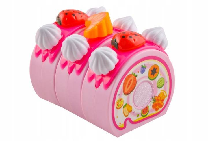 ISO 7466 Dětský plastový narozeninový dort růžový 80 dílů