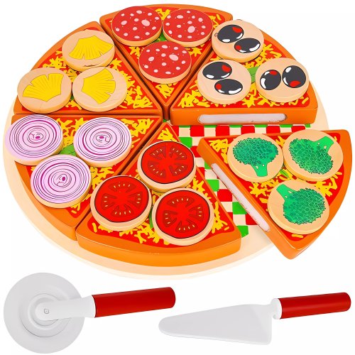 Kruzzel 22471 Drevená krájacia pizza PIZZA 21cm