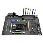 Bigstren 22727 Silikonová pracovní podložka s magnetickými přihrádkami 45 × 30 cm, šedá