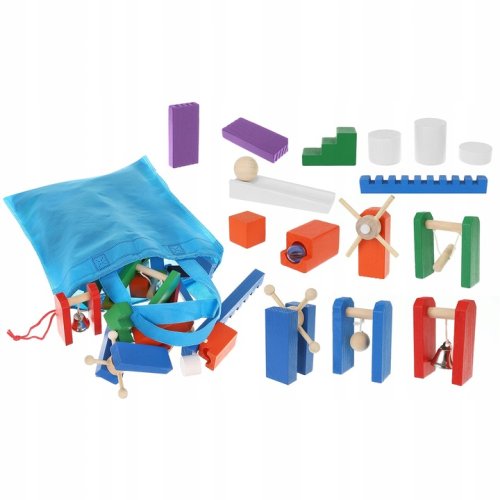 Kruzzel 22914 Drevené domino farebné 360 ks