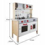 Kruzzel 21934 Dětská dřevěná kuchyňka s příslušenstvím 97 cm bílá