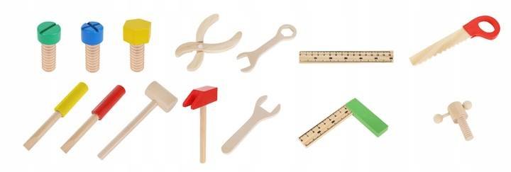 Kruzzel 22697 Drevené náradie v kufríku