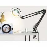 Izoxis 22691 Multifunkčná kozmetická lampa s lupou 32 LED, USB, čierna