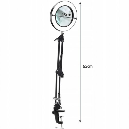 Izoxis 22691 Multifunkčná kozmetická lampa s lupou 32 LED, USB, čierna