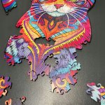 Kruzzel 22878 Drevené puzzle mačka 130 dielov, 38 x 24 cm