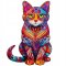 Kruzzel 22878 Drevené puzzle mačka 130 dielov, 38 x 24 cm