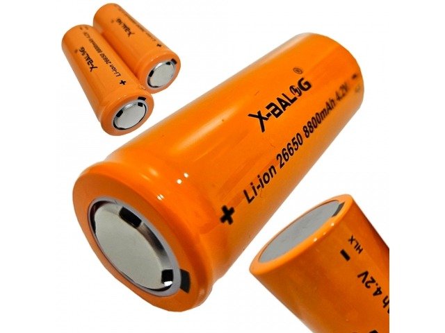 X-Balog Nabíjací Li-ion Batéria 26650, 8800 mAh, 4,2V, 2 ks