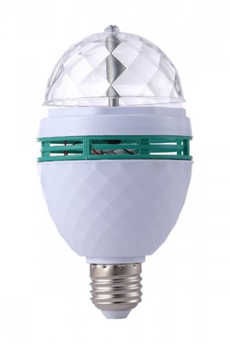 GGV LED Disko žiarovka E27 3W RGB + redukcia