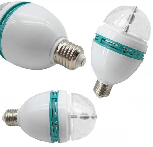 GGV LED Disko žiarovka E27 3W RGB + redukcia