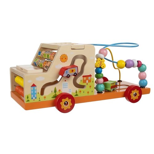 Kruzzel 22652 Drevené auto s počítadlom