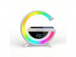 GGV Multifunkčná RGB Múdra LED nočná lampa s 15W QI nabíjačkou a Bluetooth reproduktorom