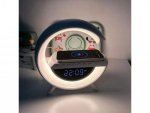 GGV Multifunkčná RGB Múdra LED nočná lampa s 15W QI nabíjačkou a Bluetooth reproduktorom