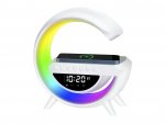 GGV Multifunkčná RGB Múdra LED nočná lampa s 15W QI nabíjačkou a Bluetooth reproduktorom