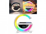 GGV Multifunkčná RGB Múdra LED nočná lampa s 15W QI nabíjačkou a Bluetooth reproduktorom