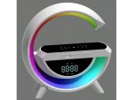 GGV Multifunkčná RGB Múdra LED nočná lampa s 15W QI nabíjačkou a Bluetooth reproduktorom