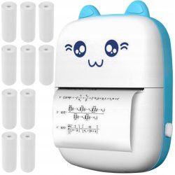 Izoxis 22272 Mini termotiskárna na štítkové fotografie, modrá kočka 