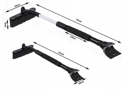 Verk 10116 Škrabka na led se smetáčkem teleskopická 2 v 1 černá