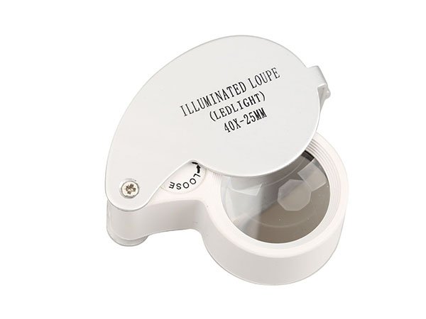 Verk 09002 Skladacia mineralogická lupa LED - zväčšenie 40x